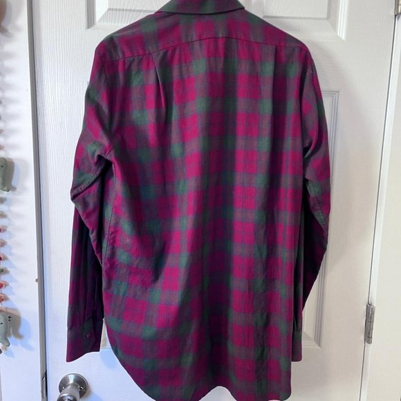 Men's Westella Button-Down Plaid Shirt, Size 15 (Small) - Picture 3 of 3